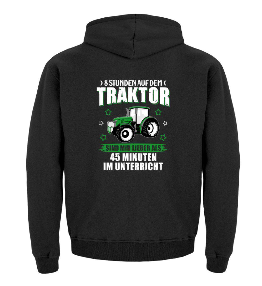 Acht Stunden Traktor · Kinder Kapuzenpullover Hoodie-Kinder Hoodie-Jet Black-12/14 (152/164)-Agrarstarz