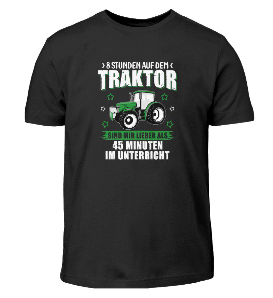 Acht Stunden Traktor · Kinder T-Shirt-Kinder T-Shirt-Black-12/14 (152/164)-Agrarstarz