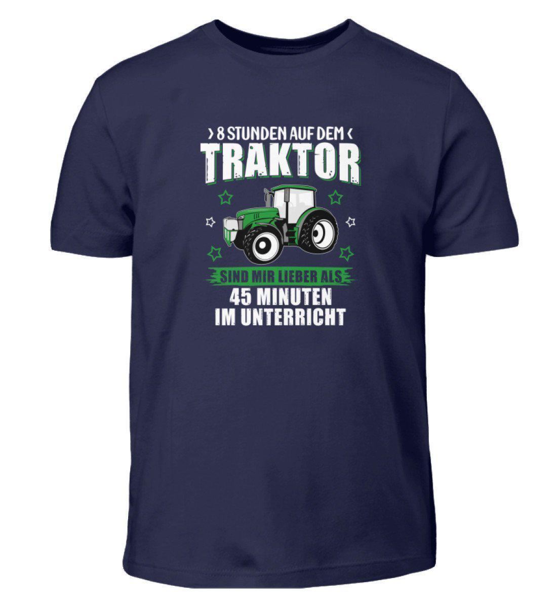 Acht Stunden Traktor · Kinder T-Shirt-Kinder T-Shirt-Navy-12/14 (152/164)-Agrarstarz