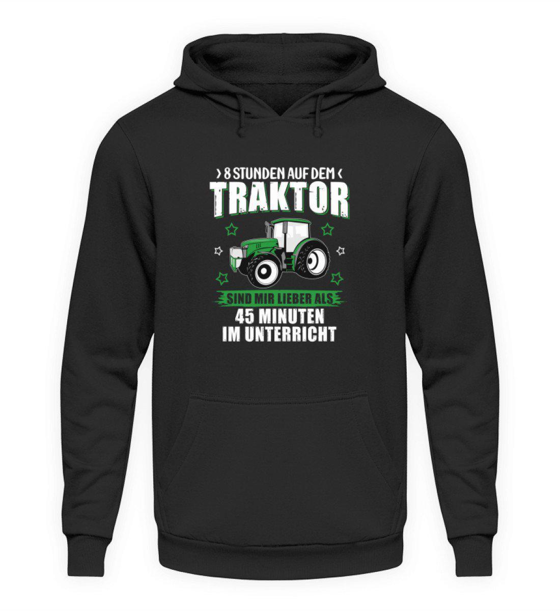 Acht Stunden Traktor · Unisex Kapuzenpullover Hoodie-Unisex Hoodie-Jet Black-XS-Agrarstarz