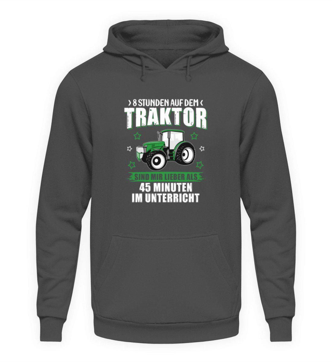 Acht Stunden Traktor · Unisex Kapuzenpullover Hoodie-Unisex Hoodie-Steel Grey (Solid)-S-Agrarstarz