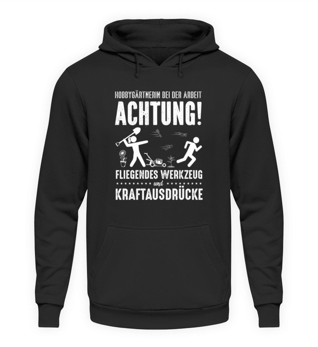 Achtung Hobbygärtnerin · Unisex Kapuzenpullover Hoodie-Unisex Hoodie-Deep Black-S-Agrarstarz