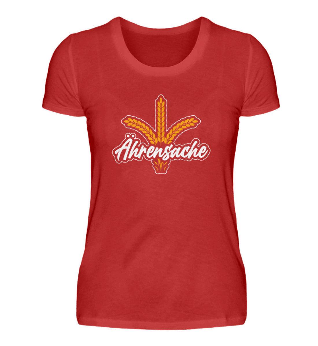 Ährensache · Damen T-Shirt-Damen Basic T-Shirt-Red-S-Agrarstarz