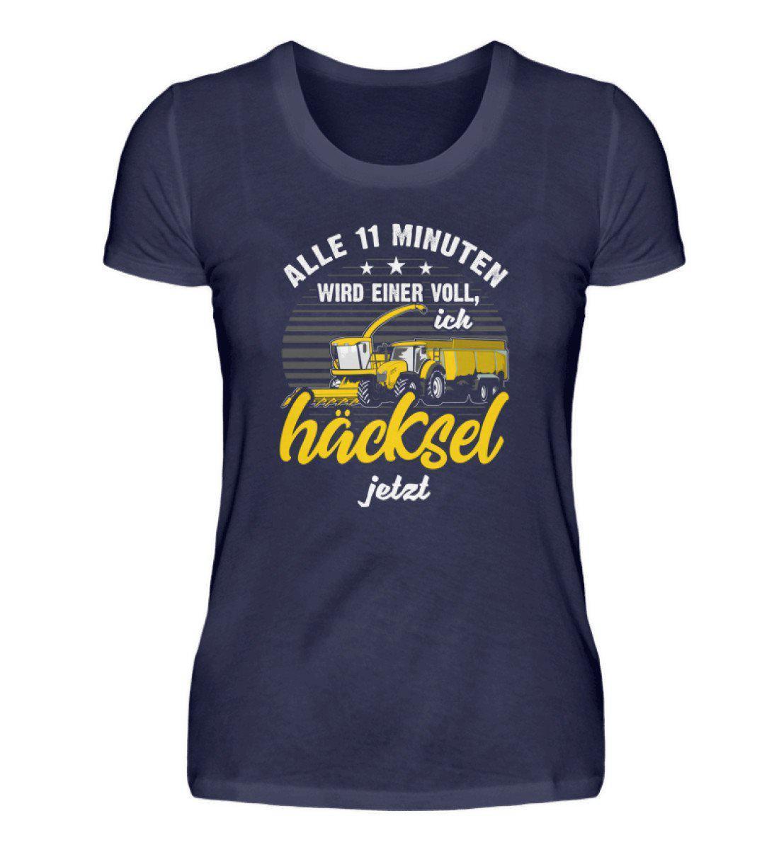 Alle 11 Minuten häckseln · Damen T-Shirt-Damen Basic T-Shirt-Navy-S-Agrarstarz