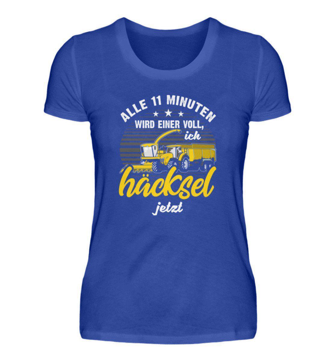 Alle 11 Minuten häckseln · Damen T-Shirt-Damen Basic T-Shirt-Neon Blue-S-Agrarstarz