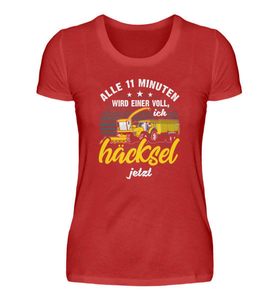 Alle 11 Minuten häckseln · Damen T-Shirt-Damen Basic T-Shirt-Red-S-Agrarstarz