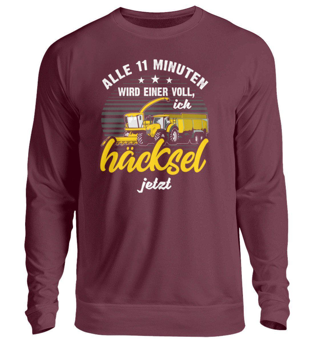 Alle 11 Minuten häckseln · Unisex Sweatshirt Pullover-Unisex Sweatshirt-Burgundy-S-Agrarstarz