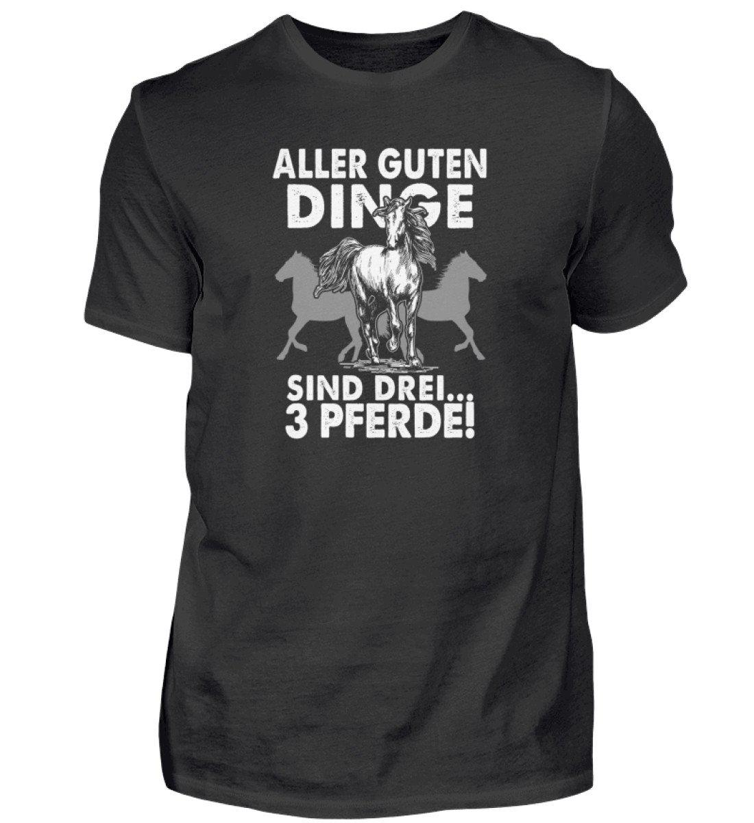 Aller guten Dinge sind 3 Pferde · Herren T-Shirt-Herren Basic T-Shirt-Black-S-Agrarstarz