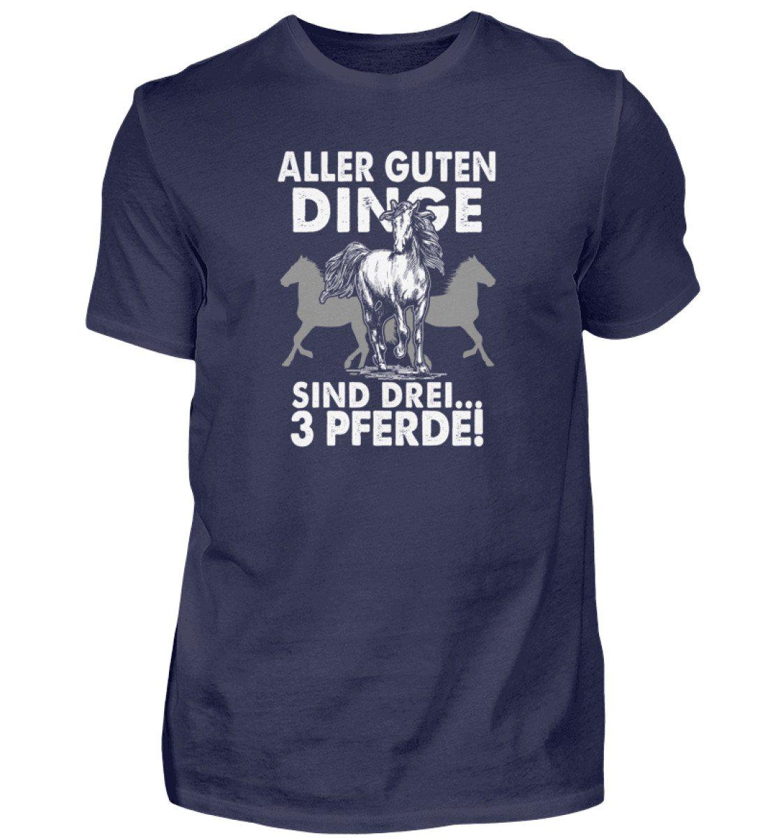 Aller guten Dinge sind 3 Pferde · Herren T-Shirt-Herren Basic T-Shirt-Navy-S-Agrarstarz