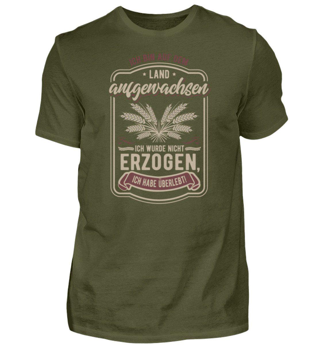 Auf dem Land aufgewachsen · Herren T-Shirt-Herren Basic T-Shirt-Urban Khaki-S-Agrarstarz