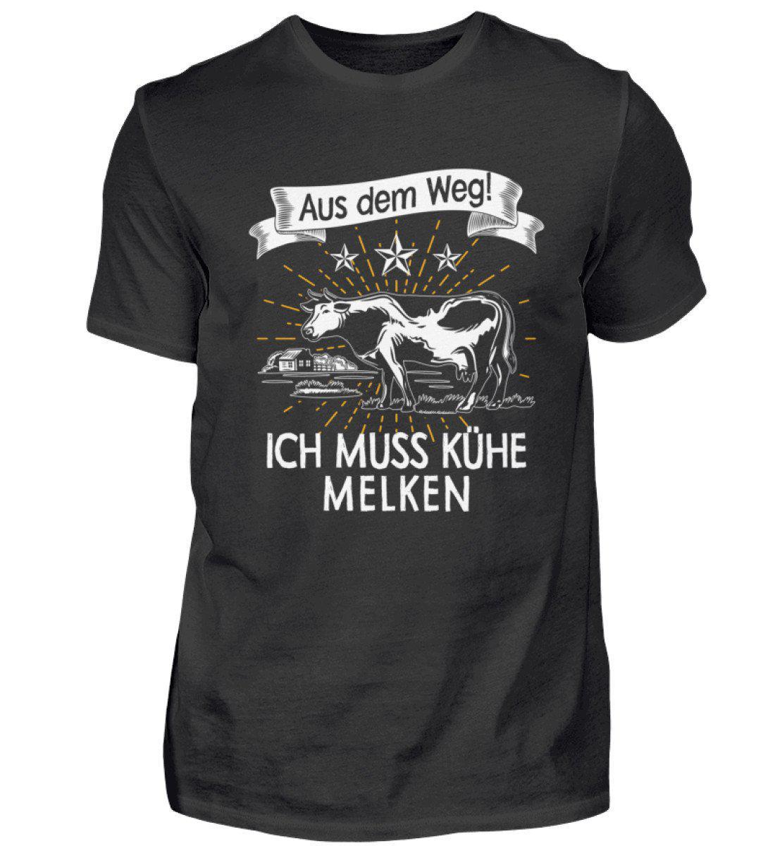 Aus dem Weg! Kühe melken · Herren T-Shirt-Herren Basic T-Shirt-Black-S-Agrarstarz