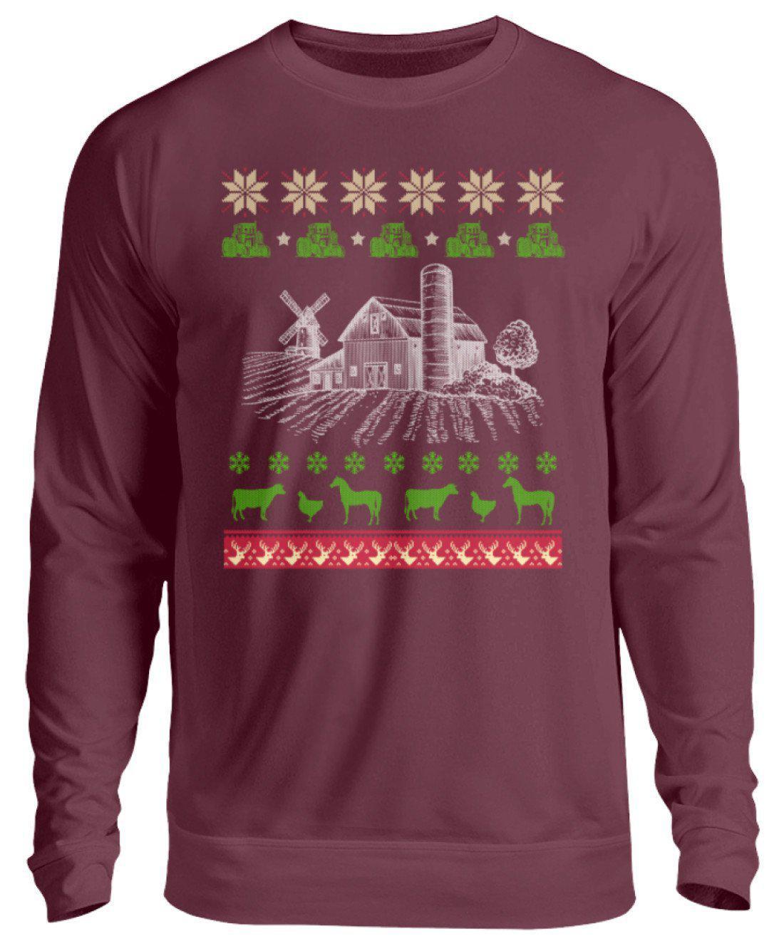 Bauernhof 2 Ugly Christmas · Unisex Sweatshirt Pullover-Unisex Sweatshirt-Burgundy-S-Agrarstarz