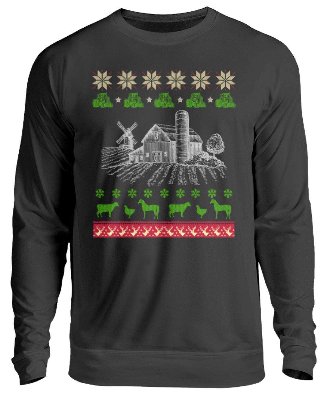 Bauernhof 2 Ugly Christmas · Unisex Sweatshirt Pullover-Unisex Sweatshirt-Jet Black-S-Agrarstarz