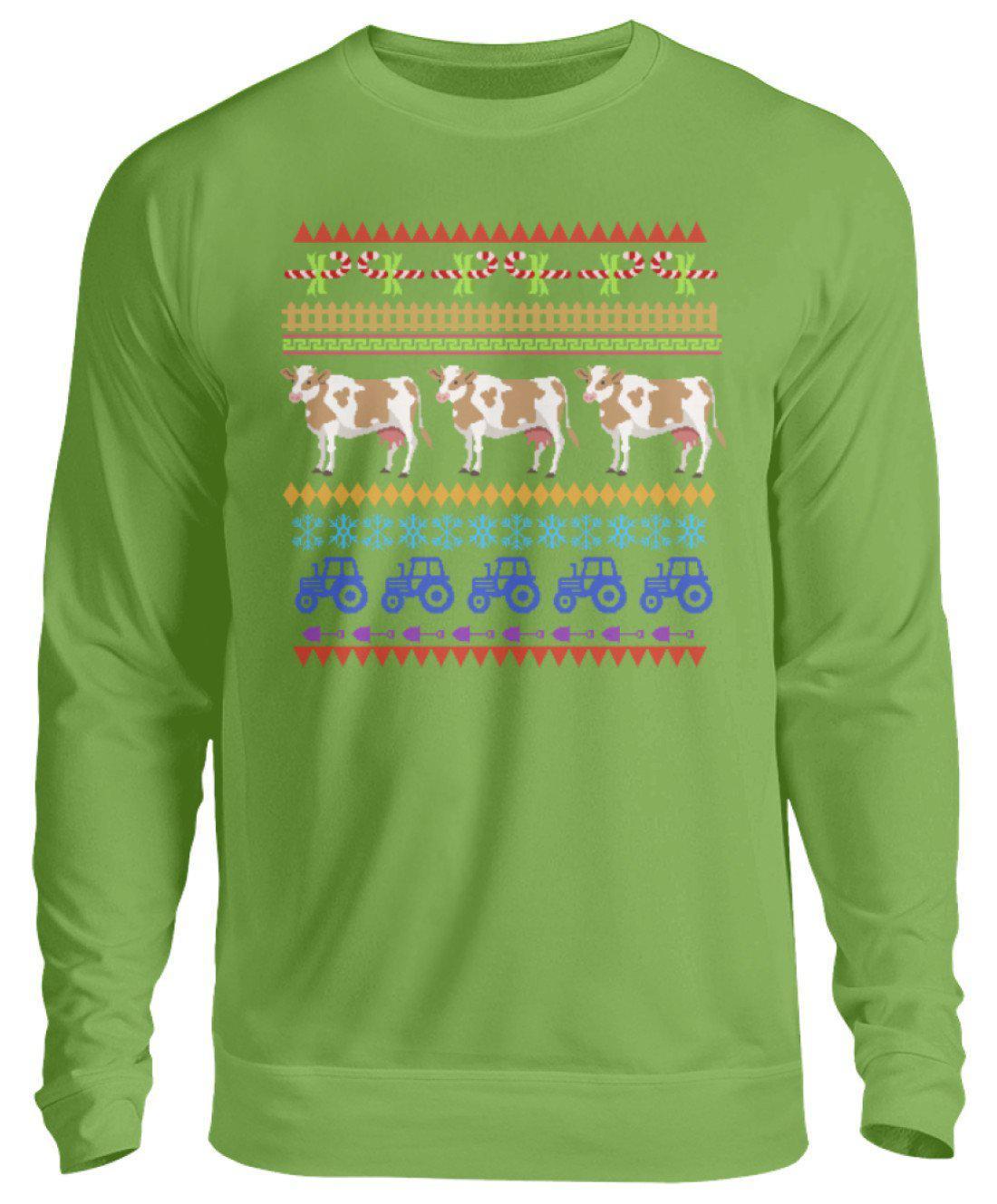 Bauernhof Pixel Ugly Christmas · Unisex Sweatshirt Pullover-Unisex Sweatshirt-LimeGreen-S-Agrarstarz