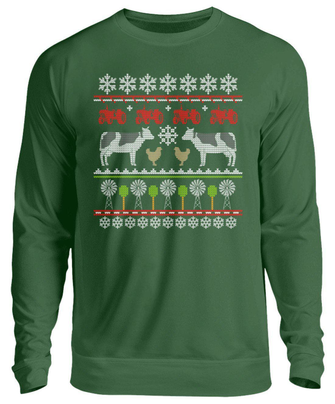 Bauernhof Ugly Christmas · Unisex Sweatshirt Pullover-Unisex Sweatshirt-Bottle Green-S-Agrarstarz