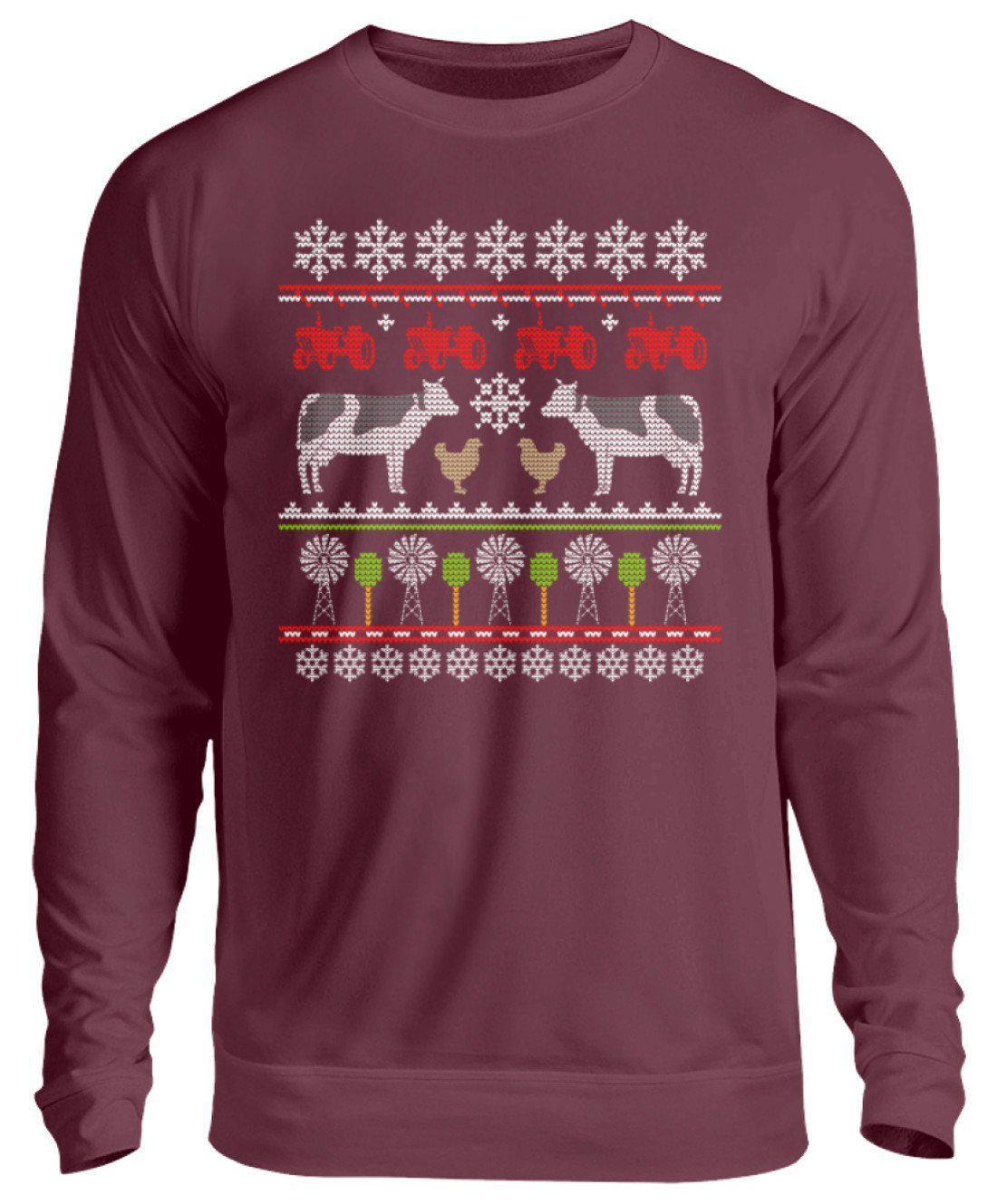Bauernhof Ugly Christmas · Unisex Sweatshirt Pullover-Unisex Sweatshirt-Burgundy-S-Agrarstarz