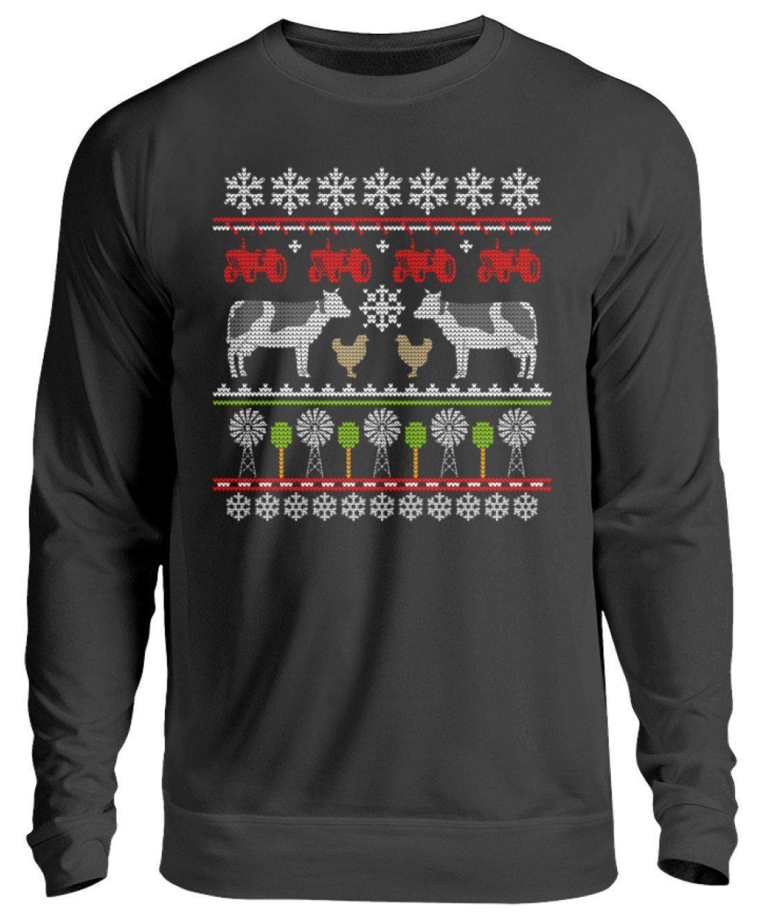 Bauernhof Ugly Christmas · Unisex Sweatshirt Pullover-Unisex Sweatshirt-Jet Black-S-Agrarstarz