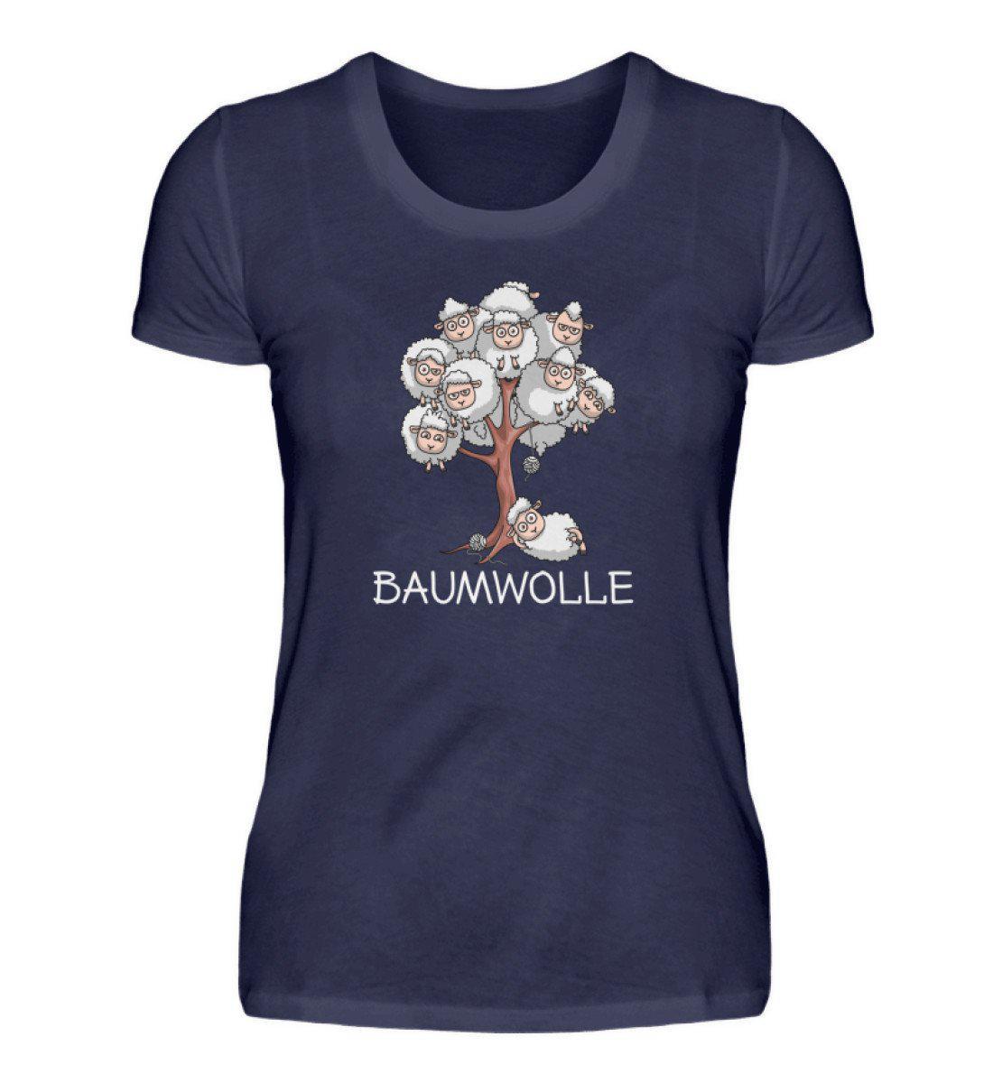 Baumwolle Schafe · Damen T-Shirt-Damen Basic T-Shirt-Navy-S-Agrarstarz