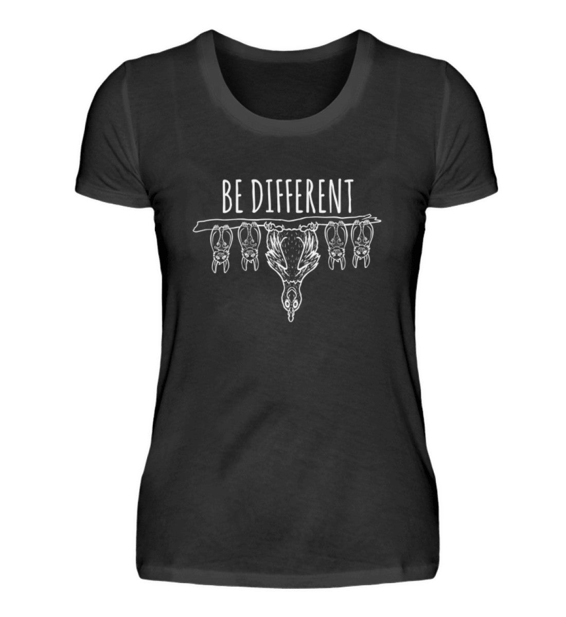 Be different Hühner · Damen T-Shirt-Damen Basic T-Shirt-Black-S-Agrarstarz