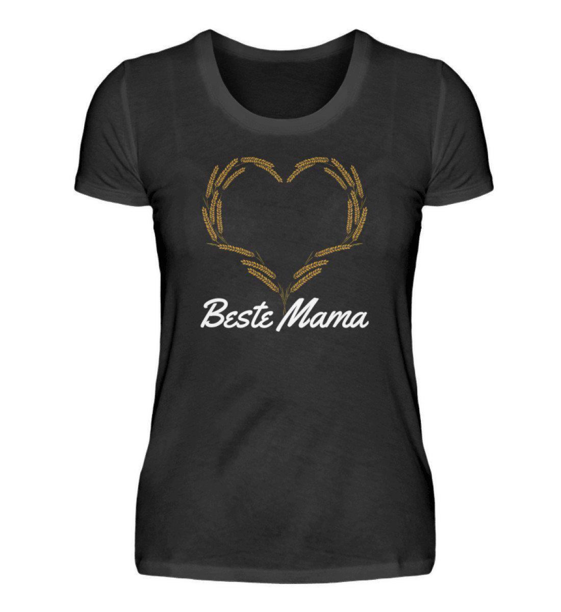 Beste Mama Weizenherz · Damen T-Shirt-Damen Basic T-Shirt-Black-S-Agrarstarz