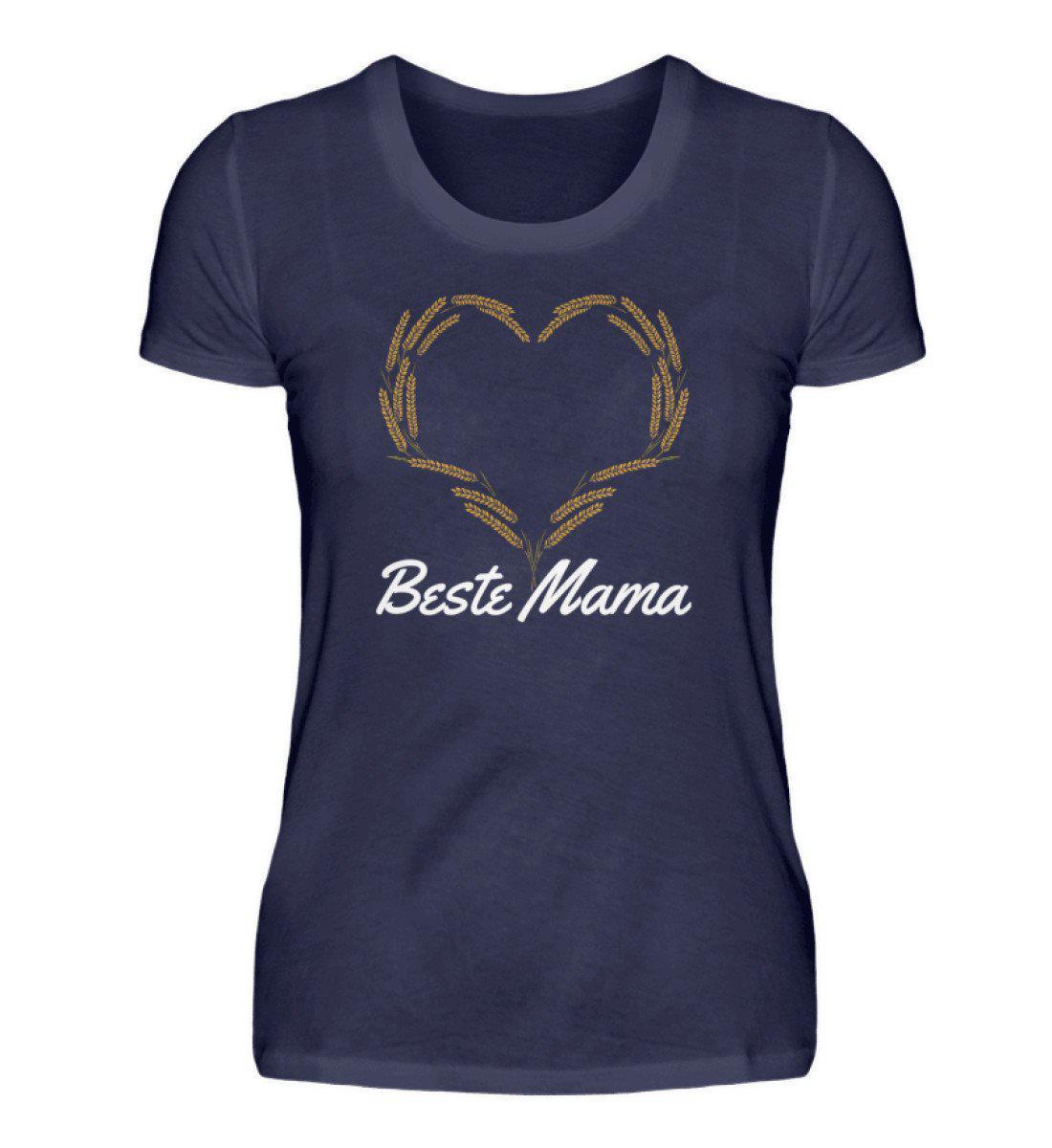 Beste Mama Weizenherz · Damen T-Shirt-Damen Basic T-Shirt-Navy-S-Agrarstarz