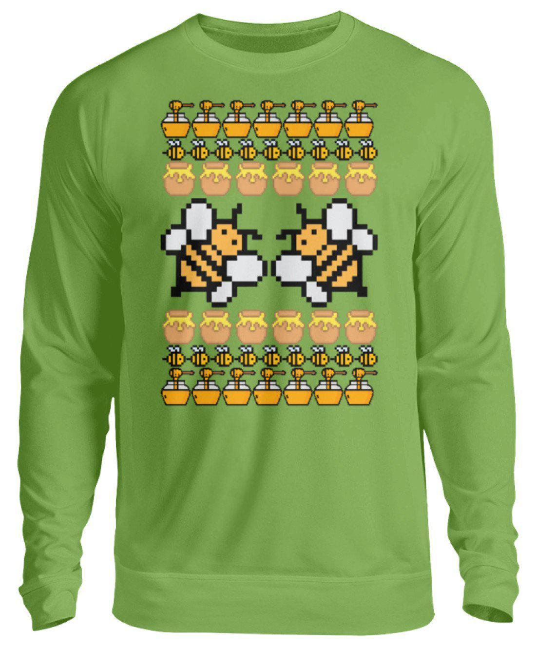 Bienen Pixel Ugly Christmas · Unisex Sweatshirt Pullover-Unisex Sweatshirt-LimeGreen-S-Agrarstarz