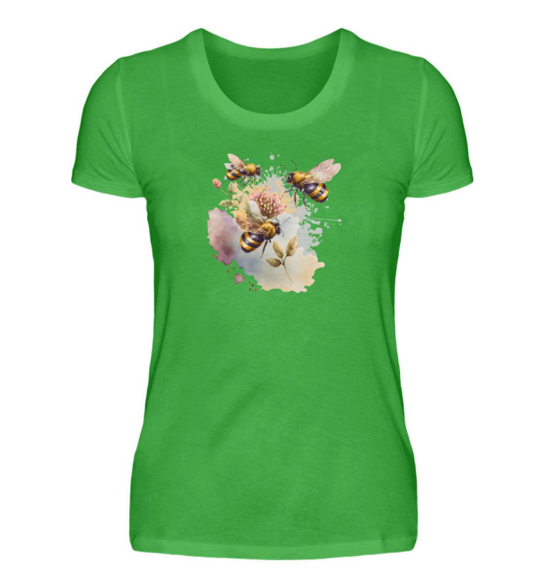 Bienen Wasserfarben 1 · Damen T-Shirt-Damen Basic T-Shirt-Green Apple-S-Agrarstarz