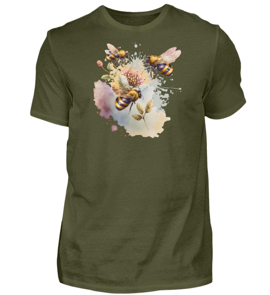 Bienen Wasserfarben 1 · Herren T-Shirt-Herren Basic T-Shirt-Urban Khaki-S-Agrarstarz