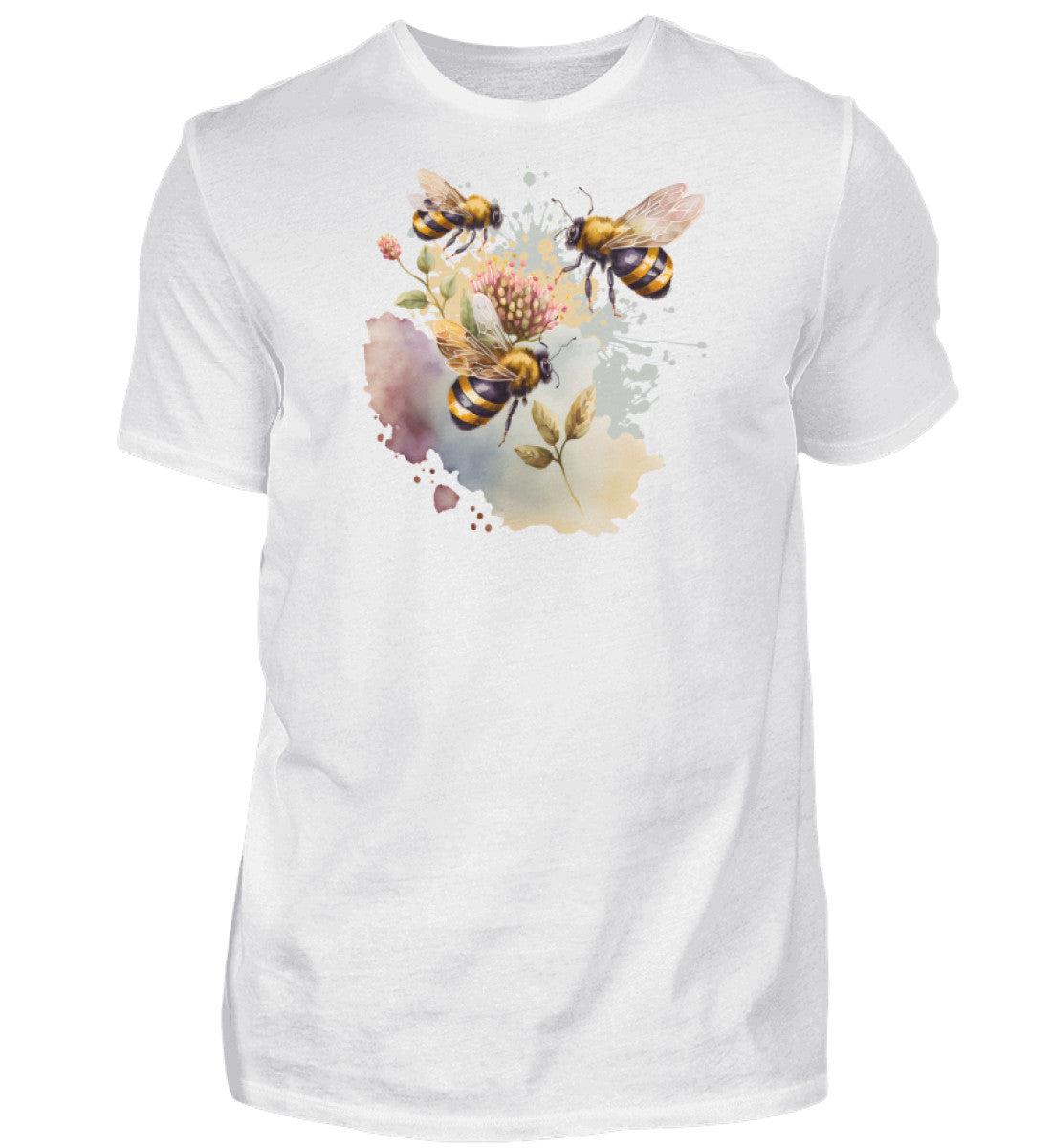 Bienen Wasserfarben 1 · Herren T-Shirt-Herren Basic T-Shirt-White-S-Agrarstarz