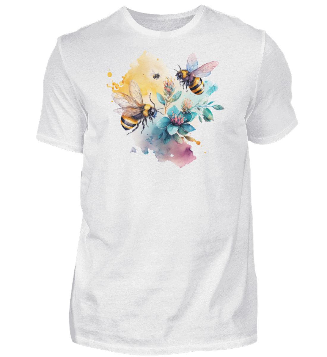 Bienen Wasserfarben 2 · Herren T-Shirt-Herren Basic T-Shirt-White-S-Agrarstarz