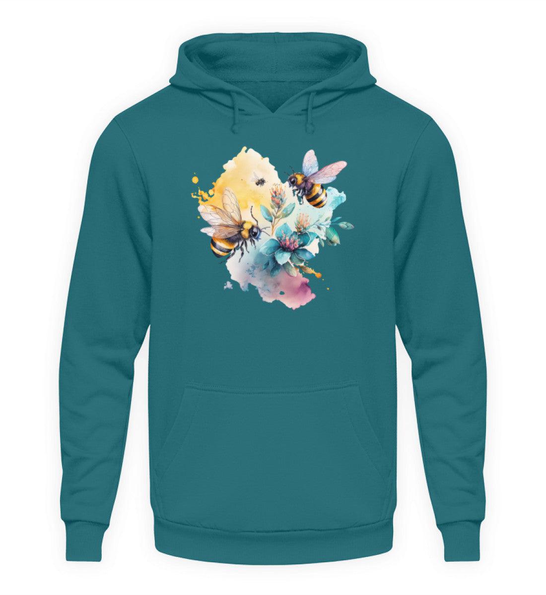 Bienen Wasserfarben 2 · Unisex Kapuzenpullover Hoodie-Unisex Hoodie-Airforce Blue-XS-Agrarstarz