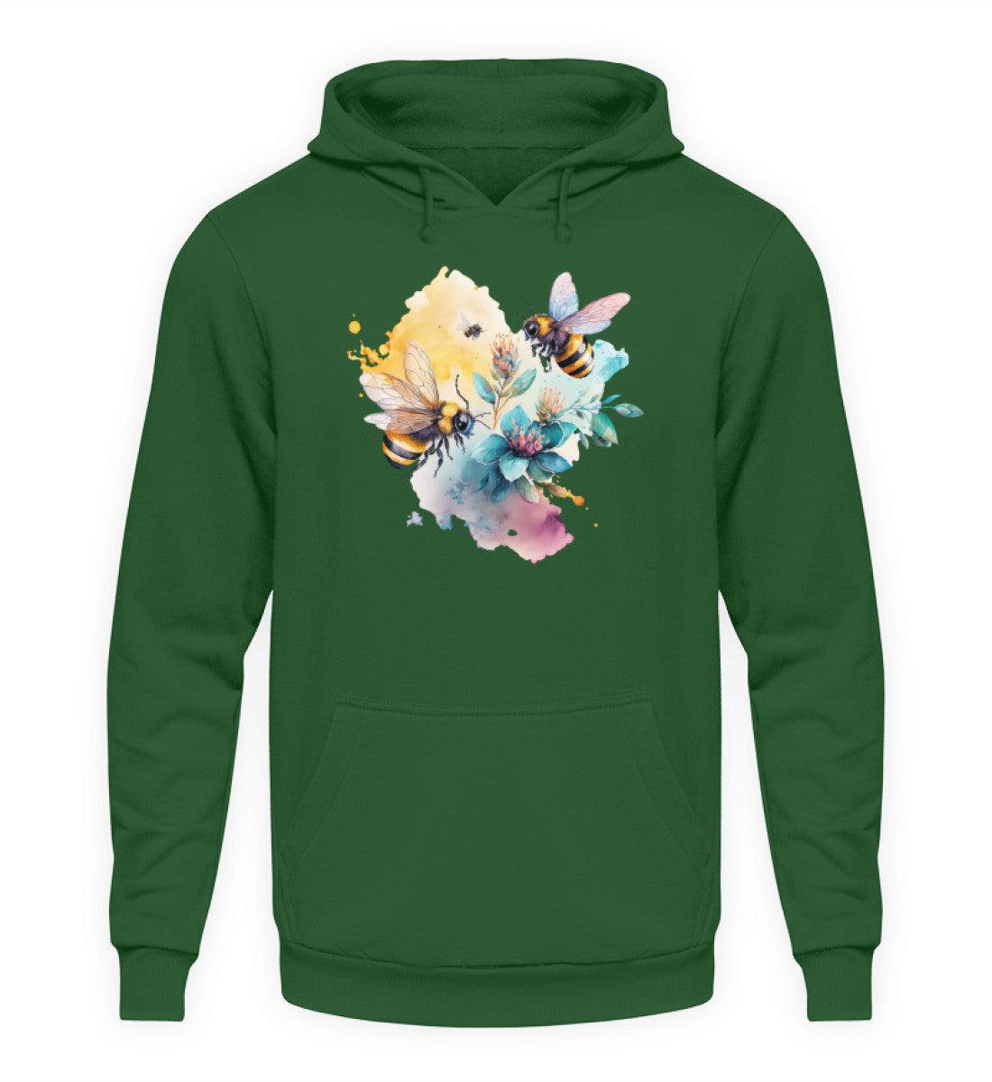 Bienen Wasserfarben 2 · Unisex Kapuzenpullover Hoodie-Unisex Hoodie-Bottle Green-XS-Agrarstarz