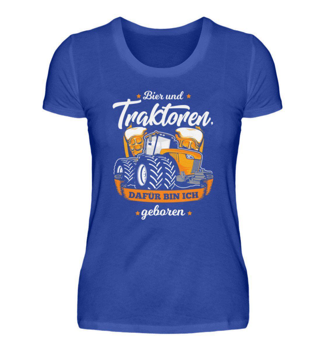 Bier und Traktoren · Damen T-Shirt-Damen Basic T-Shirt-Neon Blue-S-Agrarstarz