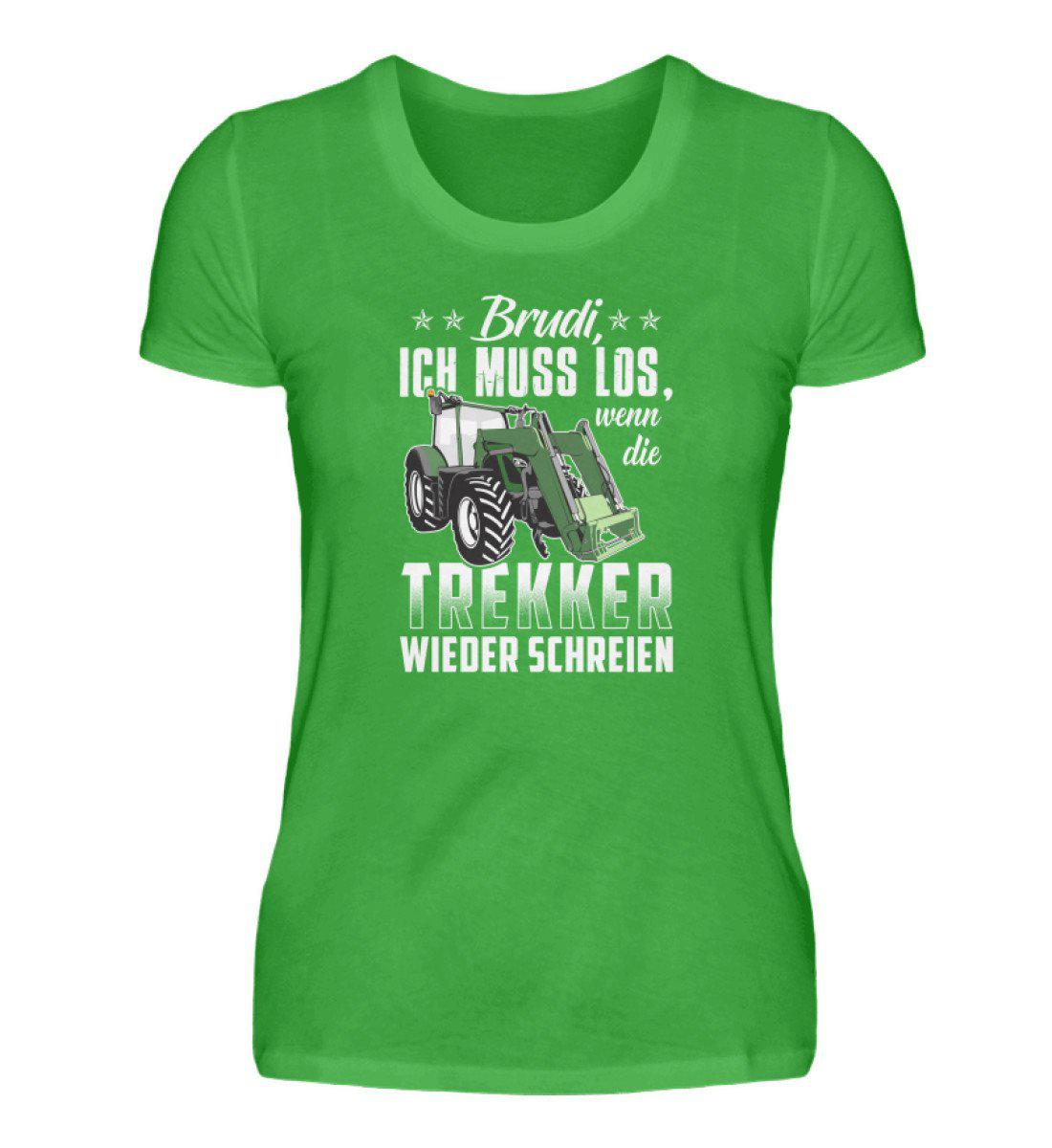 Brudi ich muss los Trekker · Damen T-Shirt-Damen Basic T-Shirt-Green Apple-S-Agrarstarz