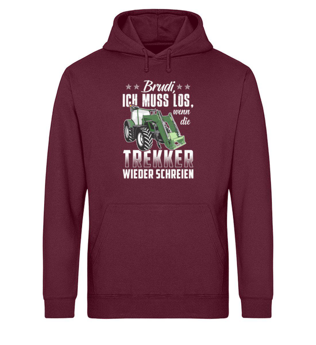 Brudi ich muss los Trekker · Unisex Organic Hoodie-Drummer Hoodie ST/ST-Burgundy-XS-Agrarstarz