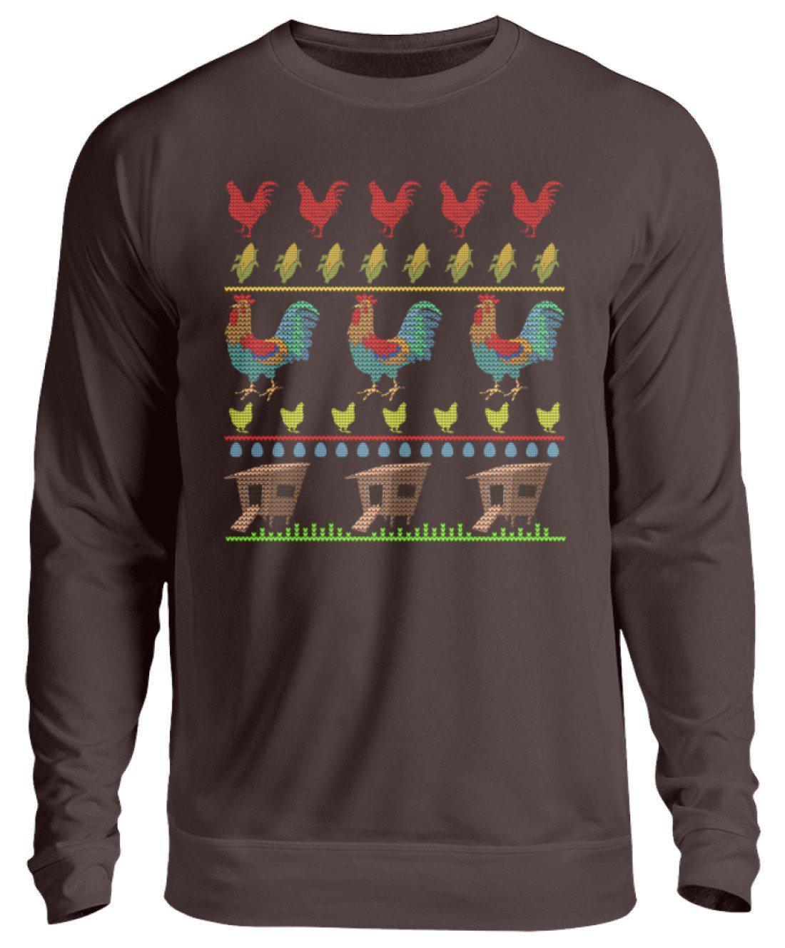 Bunter Hahn Ugly Christmas · Unisex Sweatshirt Pullover-Unisex Sweatshirt-Hot Chocolate-S-Agrarstarz