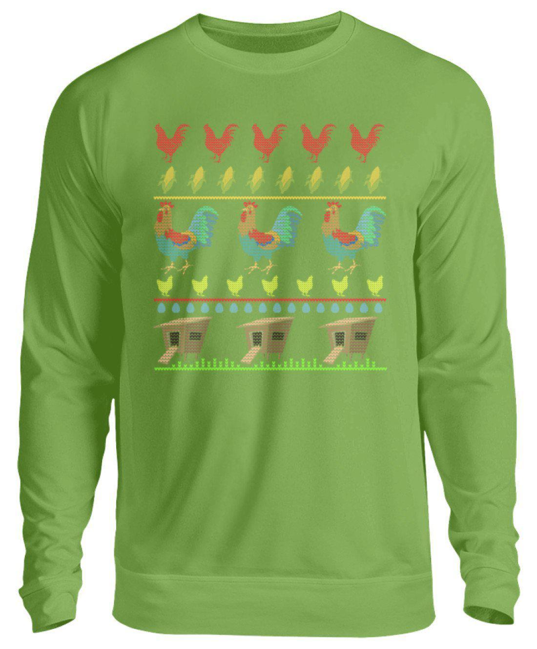 Bunter Hahn Ugly Christmas · Unisex Sweatshirt Pullover-Unisex Sweatshirt-LimeGreen-S-Agrarstarz