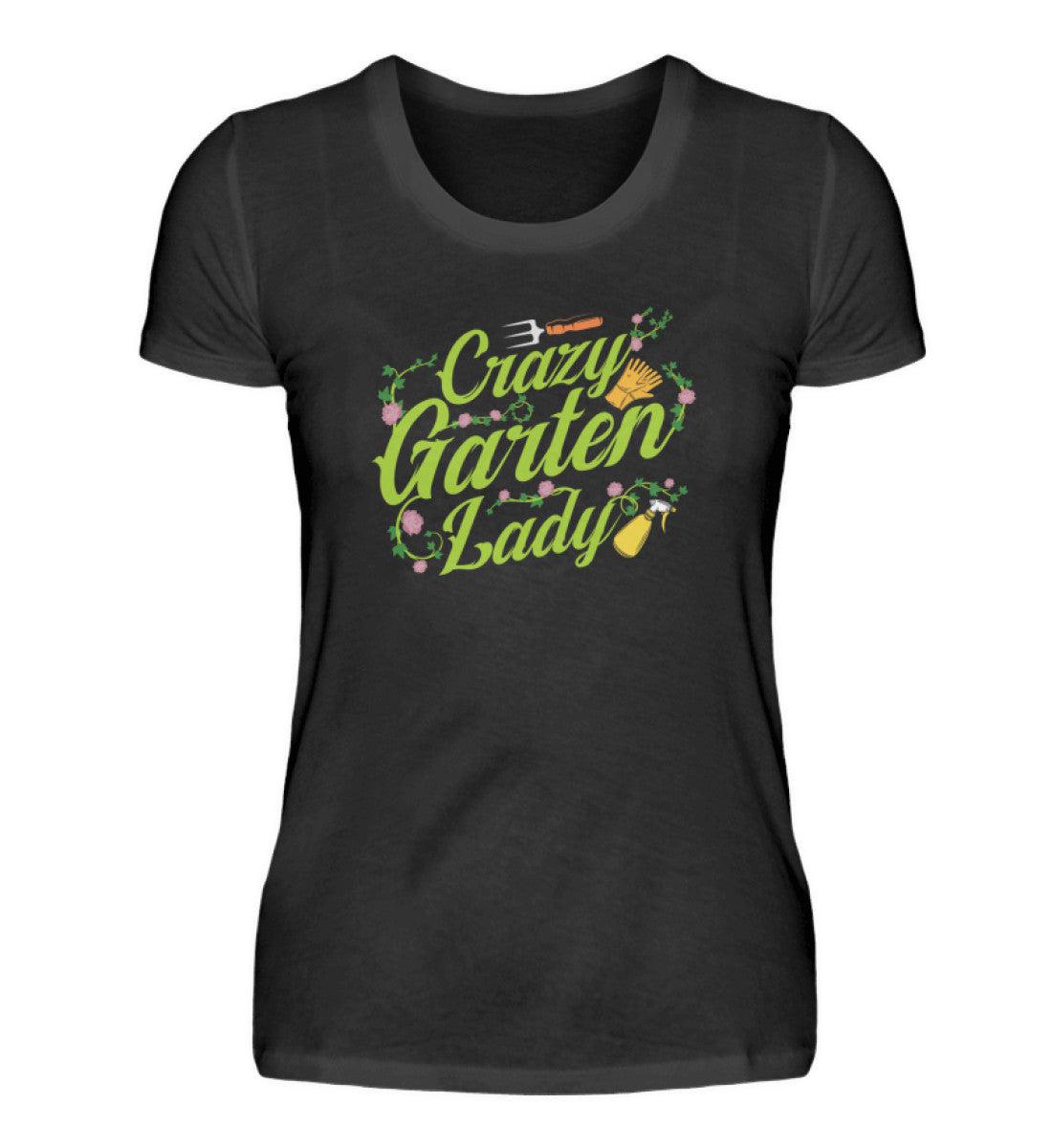 Crazy Garten Lady · Damen T-Shirt-Damen Basic T-Shirt-Black-S-Agrarstarz