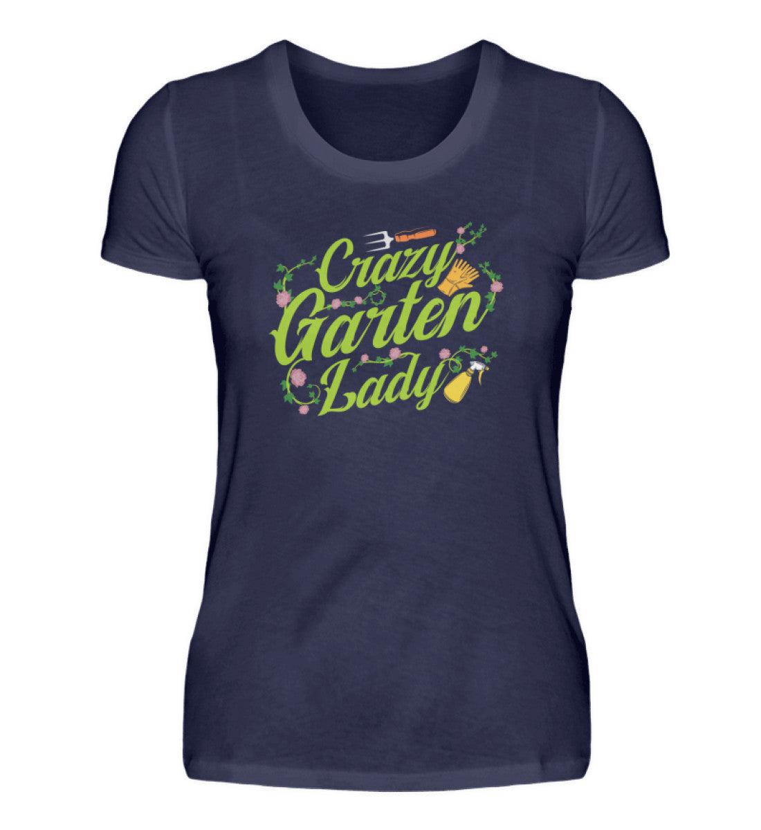 Crazy Garten Lady · Damen T-Shirt-Damen Basic T-Shirt-Navy-S-Agrarstarz