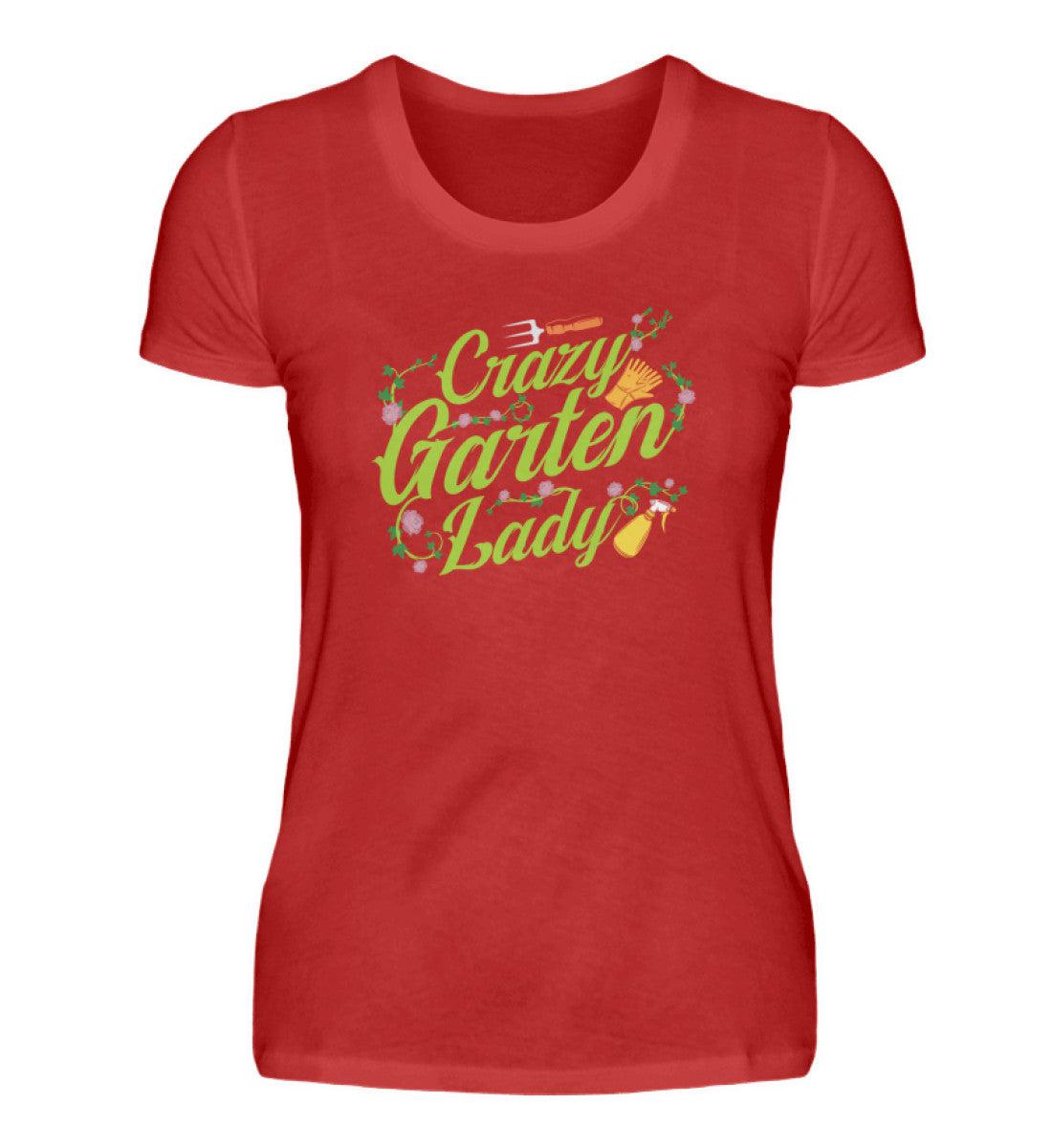 Crazy Garten Lady · Damen T-Shirt-Damen Basic T-Shirt-Red-S-Agrarstarz