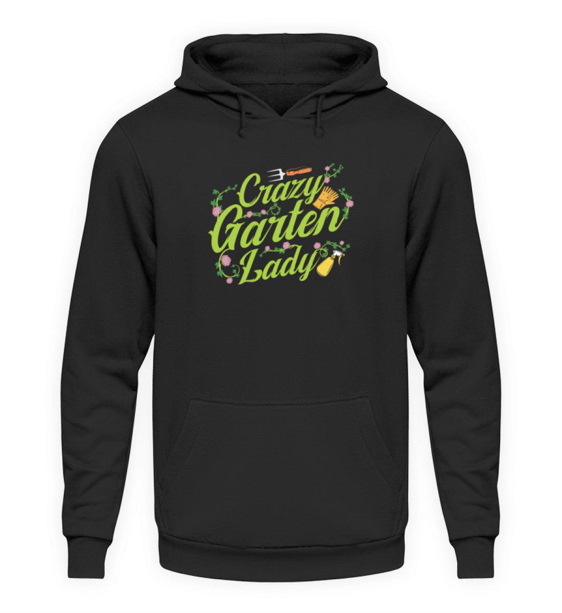Crazy Garten Lady · Unisex Kapuzenpullover Hoodie-Unisex Hoodie-Deep Black-XS-Agrarstarz
