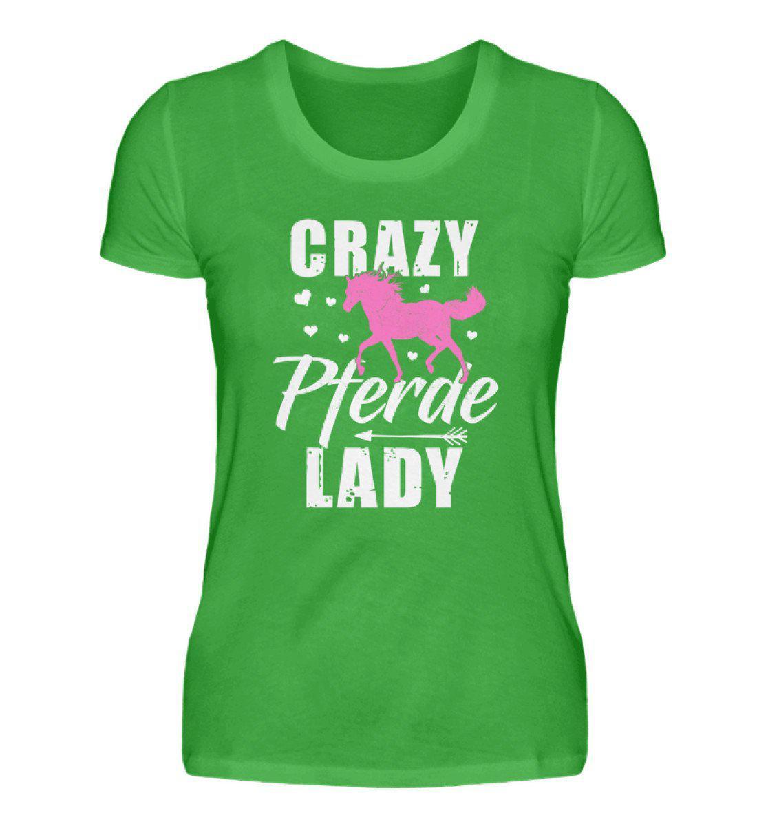 Crazy Pferde Lady · Damen T-Shirt-Damen Basic T-Shirt-Green Apple-S-Agrarstarz