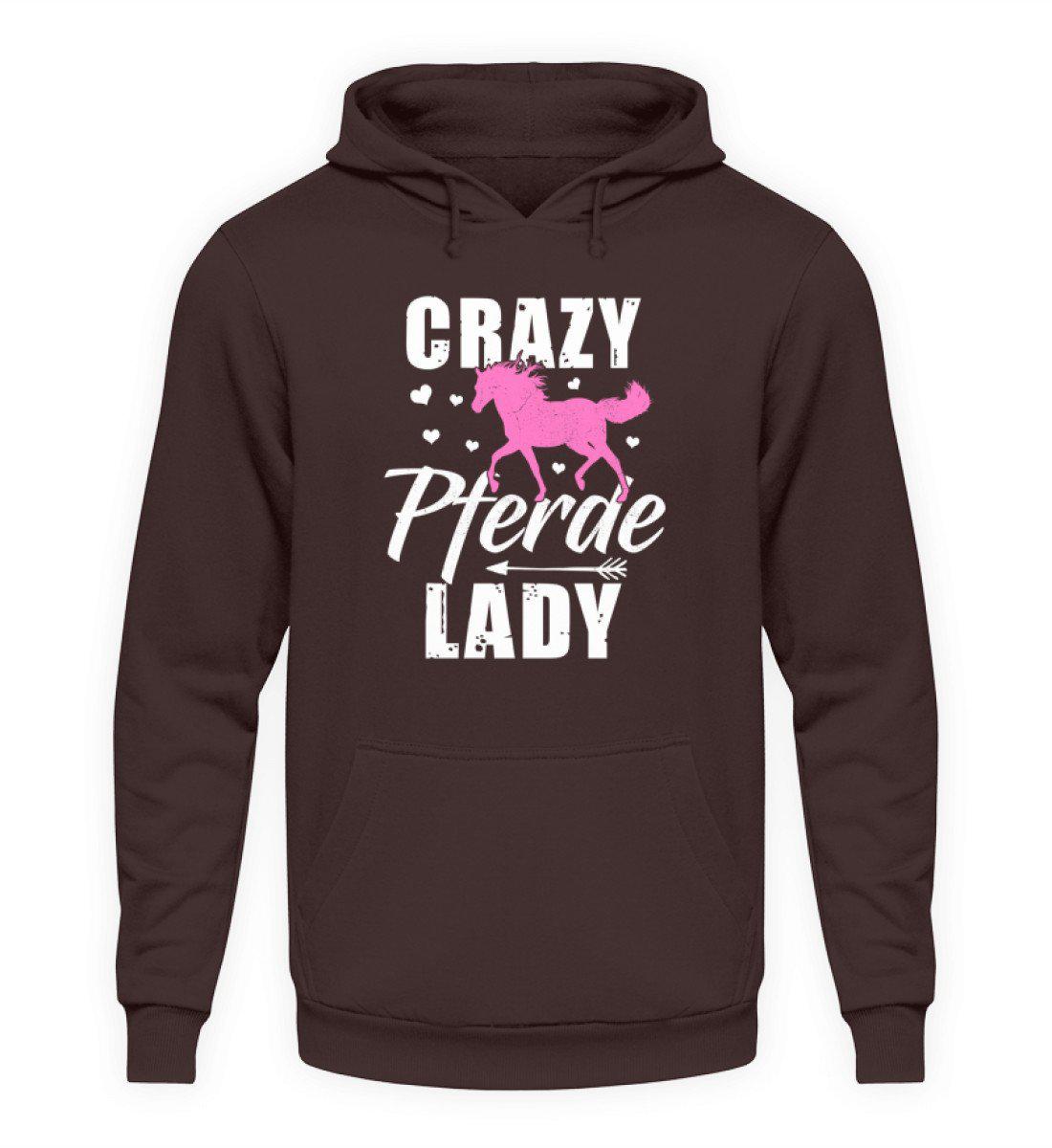 Crazy Pferde Lady · Unisex Kapuzenpullover Hoodie-Unisex Hoodie-Hot Chocolate-S-Agrarstarz
