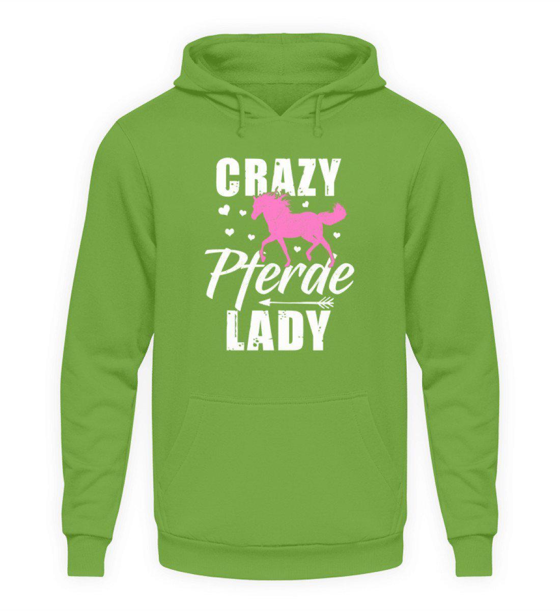 Crazy Pferde Lady · Unisex Kapuzenpullover Hoodie-Unisex Hoodie-LimeGreen-S-Agrarstarz
