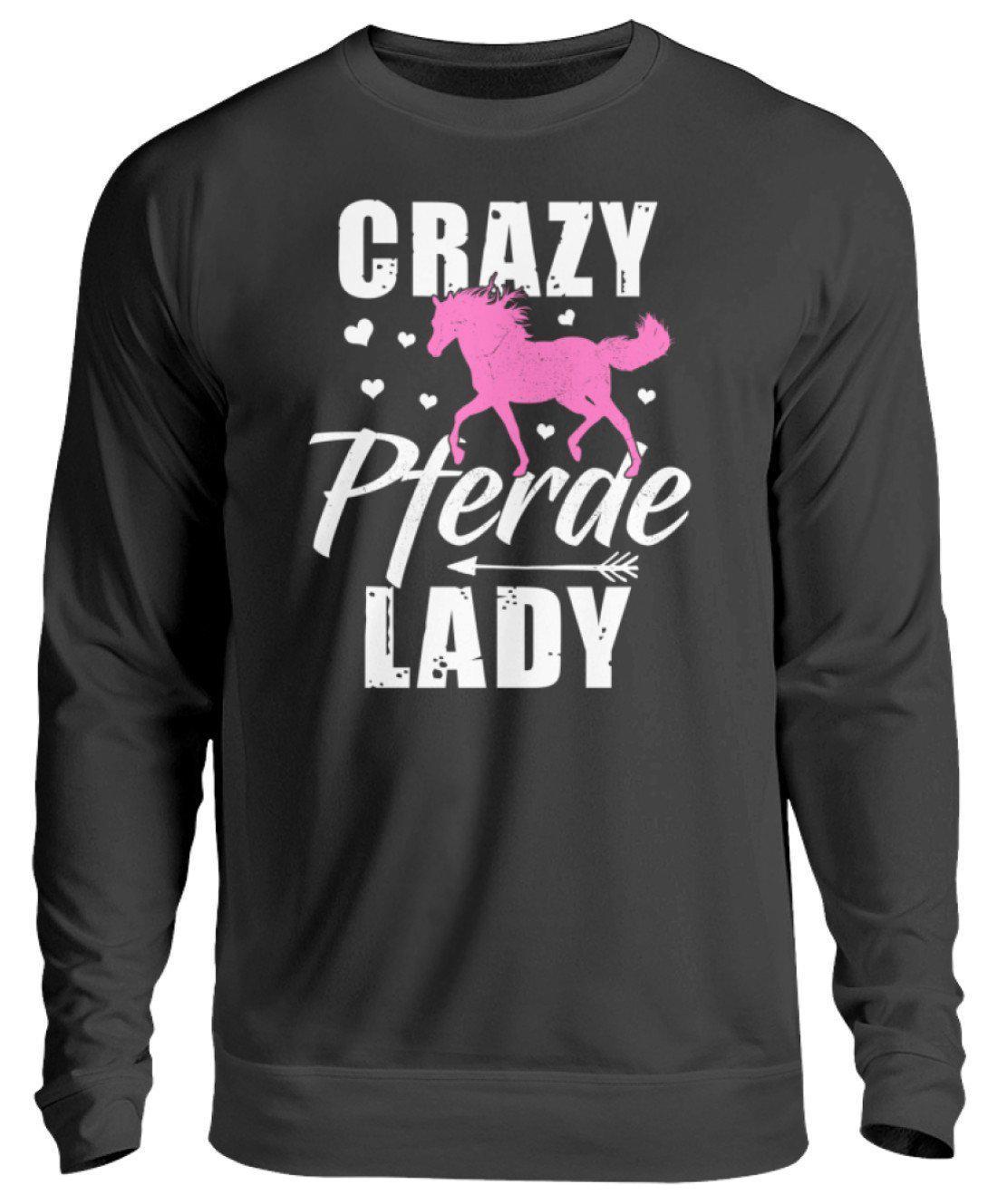 Crazy Pferde Lady · Unisex Sweatshirt Pullover-Unisex Sweatshirt-Jet Black-S-Agrarstarz
