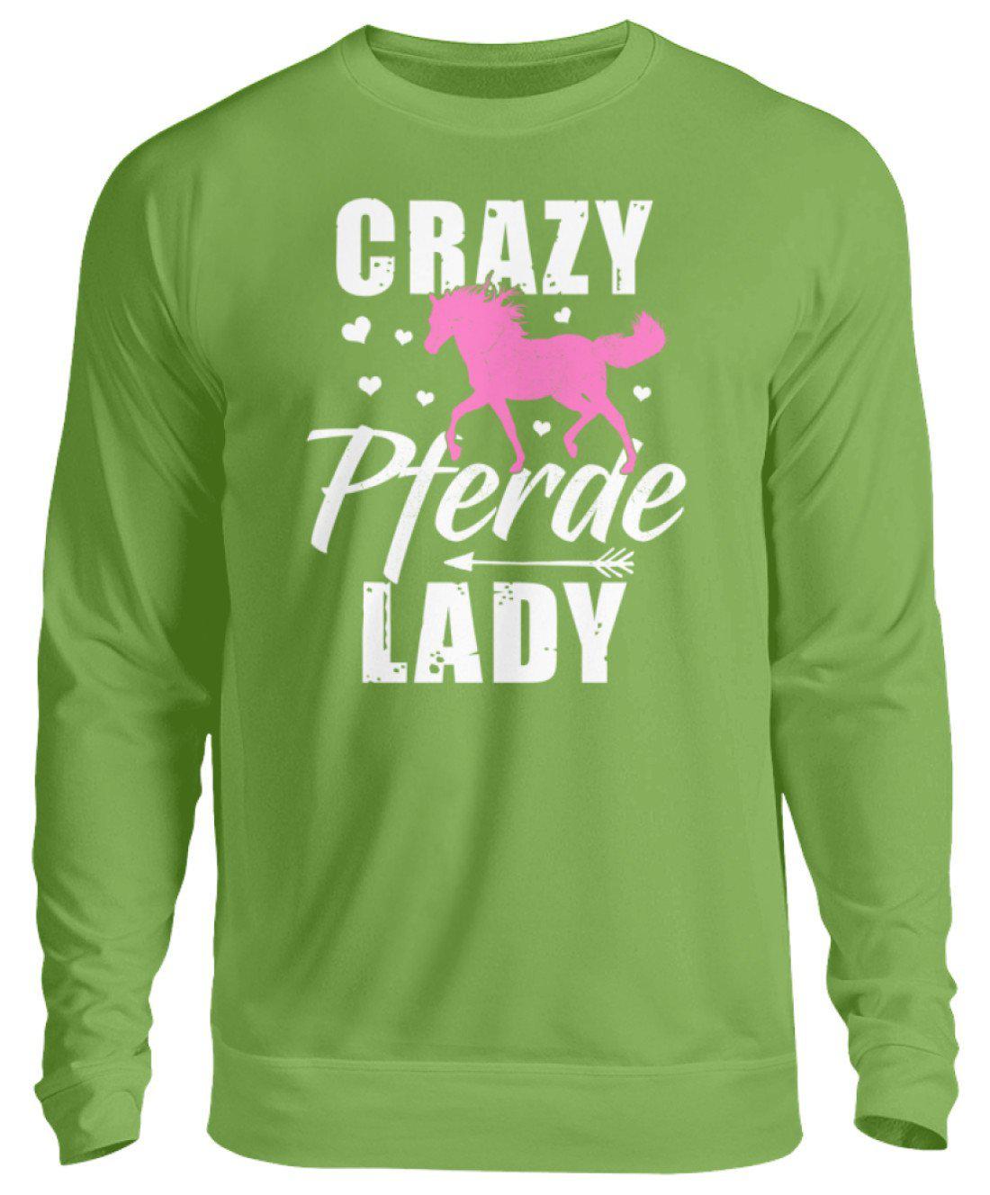 Crazy Pferde Lady · Unisex Sweatshirt Pullover-Unisex Sweatshirt-LimeGreen-S-Agrarstarz