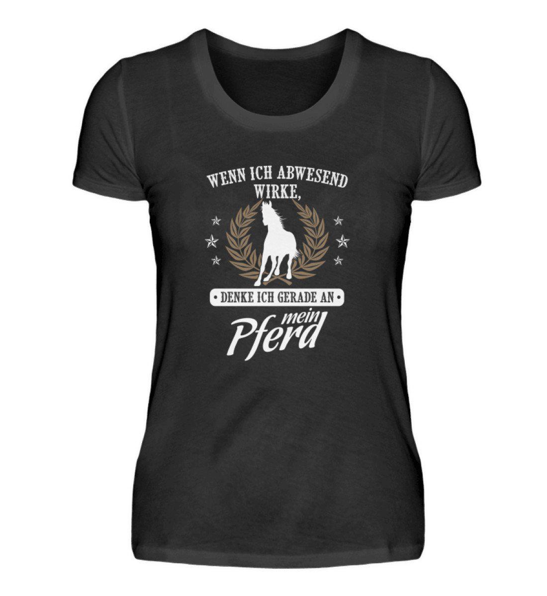 Denke an mein Pferd · Damen T-Shirt-Damen Basic T-Shirt-Black-S-Agrarstarz