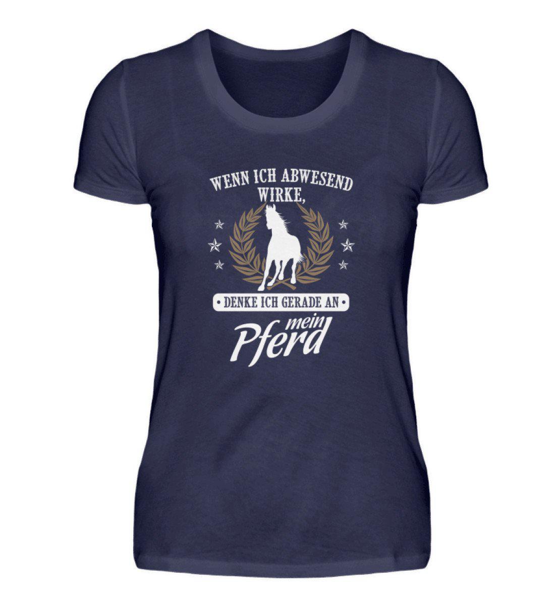 Denke an mein Pferd · Damen T-Shirt-Damen Basic T-Shirt-Navy-S-Agrarstarz