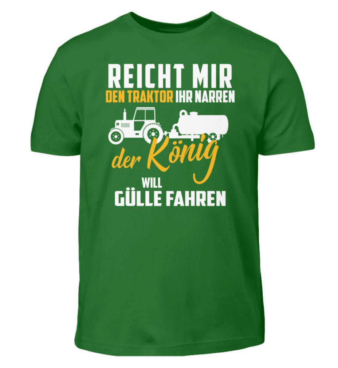 Der König will Gülle fahren · Kinder T-Shirt-Kinder T-Shirt-Kelly Green-3/4 (98/104)-Agrarstarz