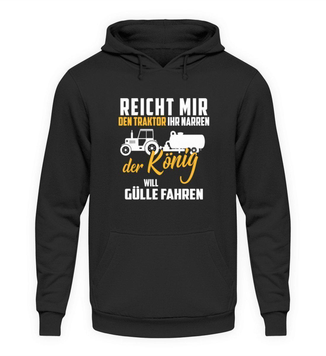 Der König will Gülle fahren · Unisex Kapuzenpullover Hoodie-Unisex Hoodie-Jet Black-L-Agrarstarz